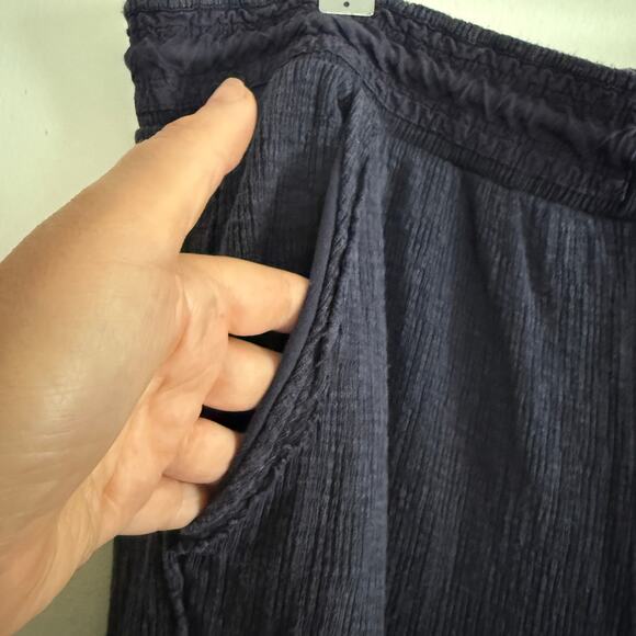 DAILY PRACTICE Anthropologie | Dark Purple Textured Wide Leg Ankle Pants | XL - Picture 5 of 7